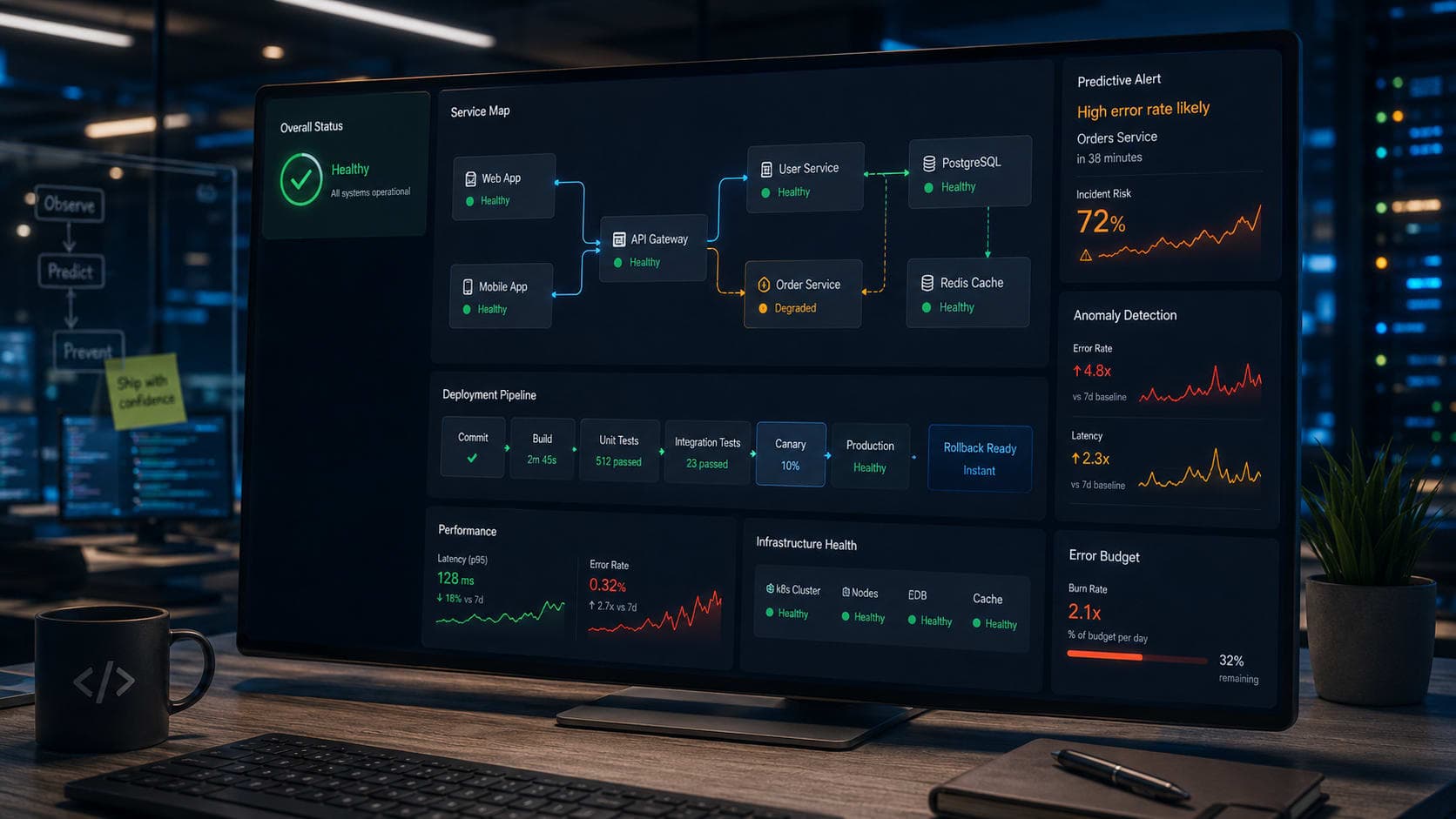 Muhyo Tech — Beyond Green: Engineering Observability to Predict and Prevent Production Issues blog cover image