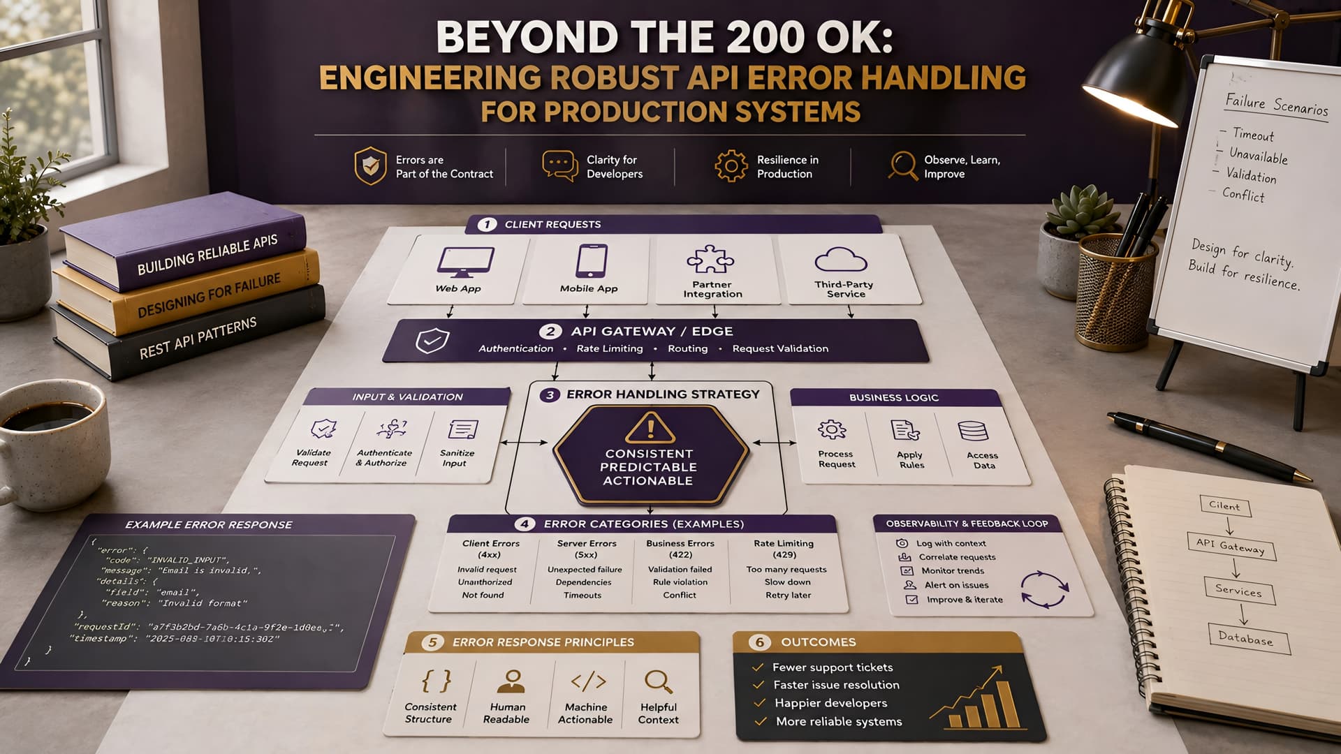 Muhyo Tech — editorial blog cover illustrating Beyond the 200 OK: Engineering Robust API Error Handling for Production Systems